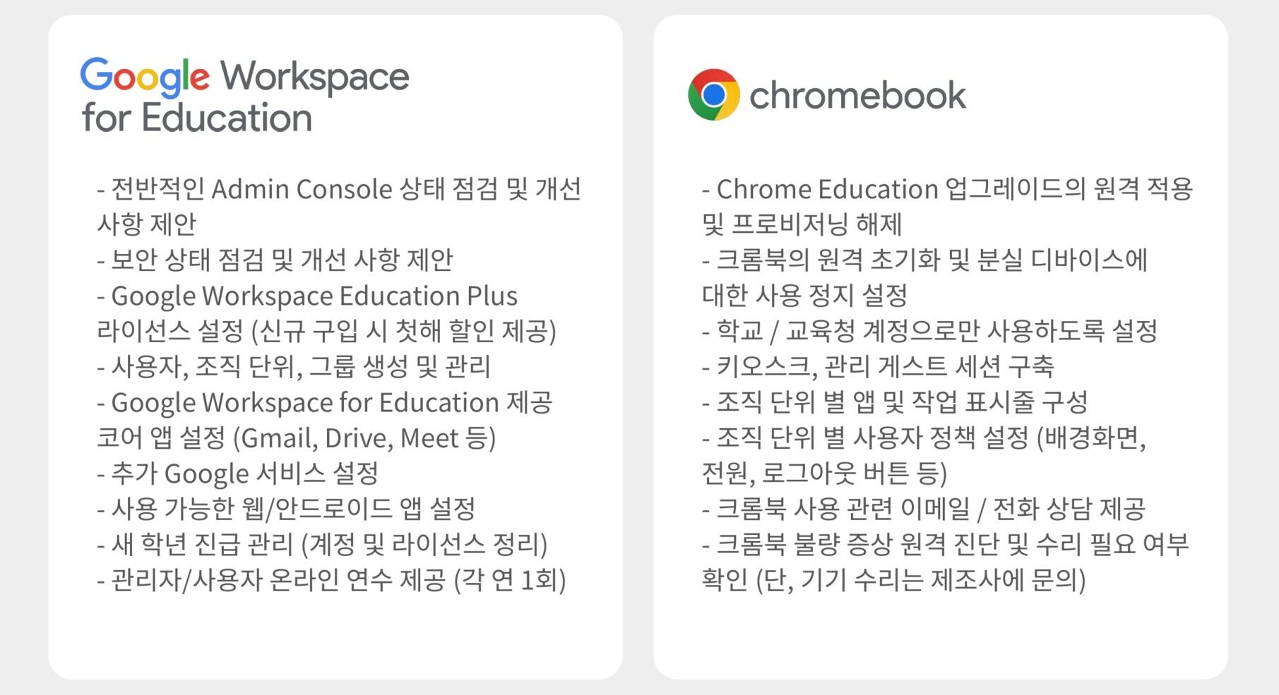 크롬북과 구글 워크스페이스 관리 콘솔, 포인투랩이 관리해드립니다. - 포인투랩